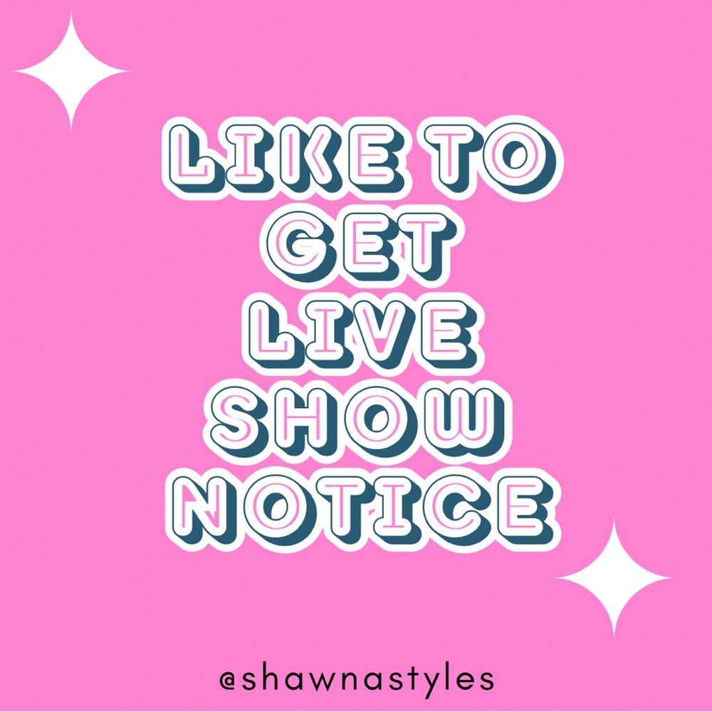 Like this post to be notified of my live shows!!